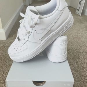 White Nike Air Force 1s Youth Size 5.5